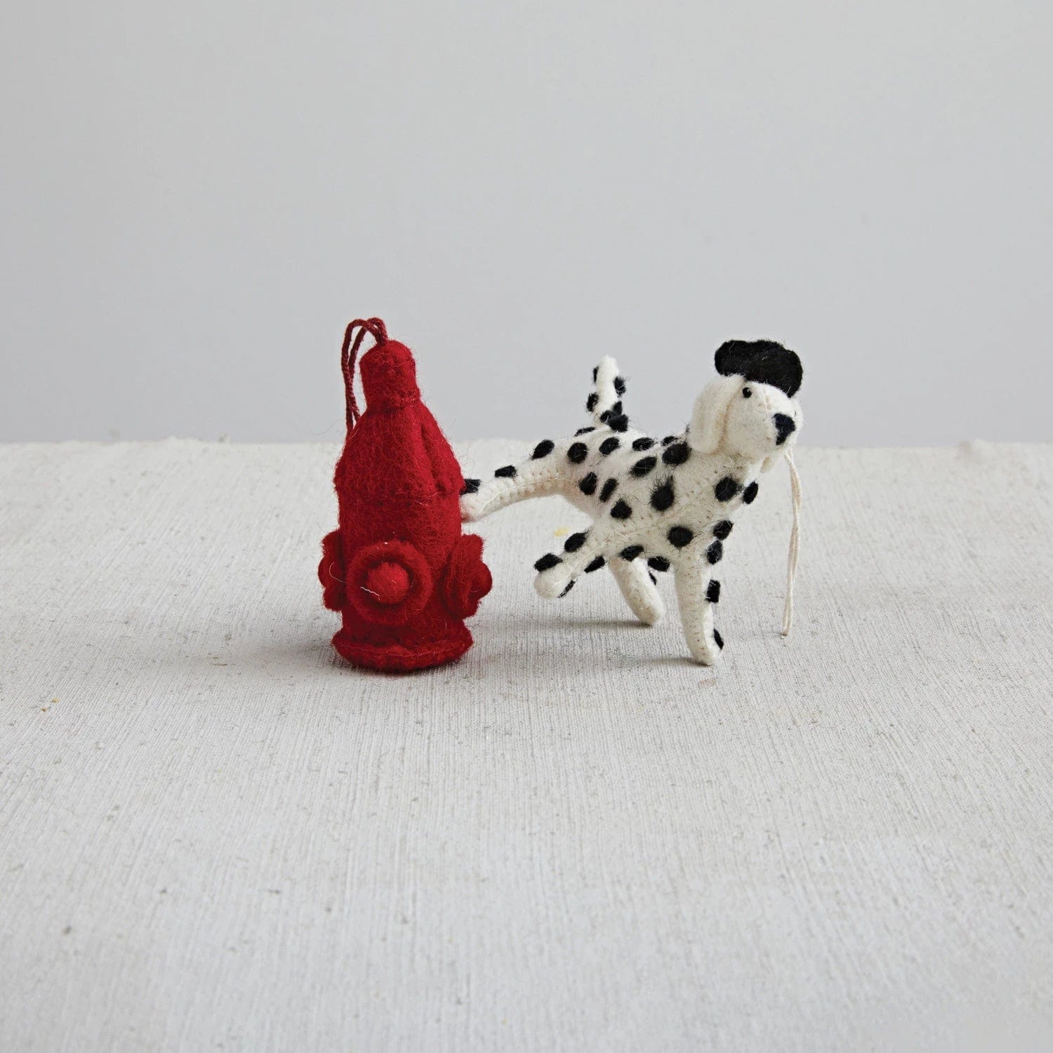 Creative Co-Op Creative Co-op Handmade Wool Felt Dalmatian in Hat Ornament - Little Miss Muffin Children & Home