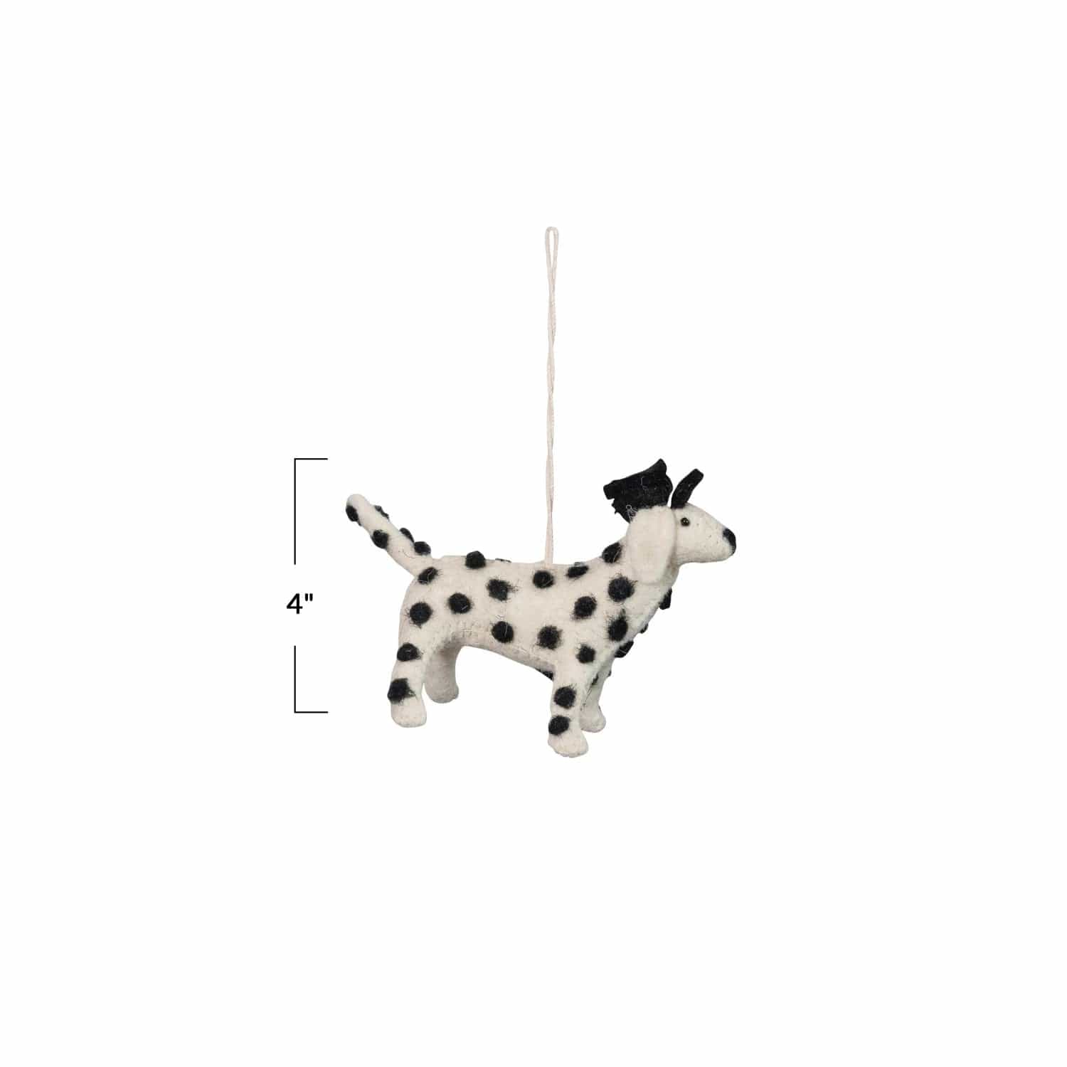 Creative Co-Op Creative Co-op Handmade Wool Felt Dalmatian in Hat Ornament - Little Miss Muffin Children & Home
