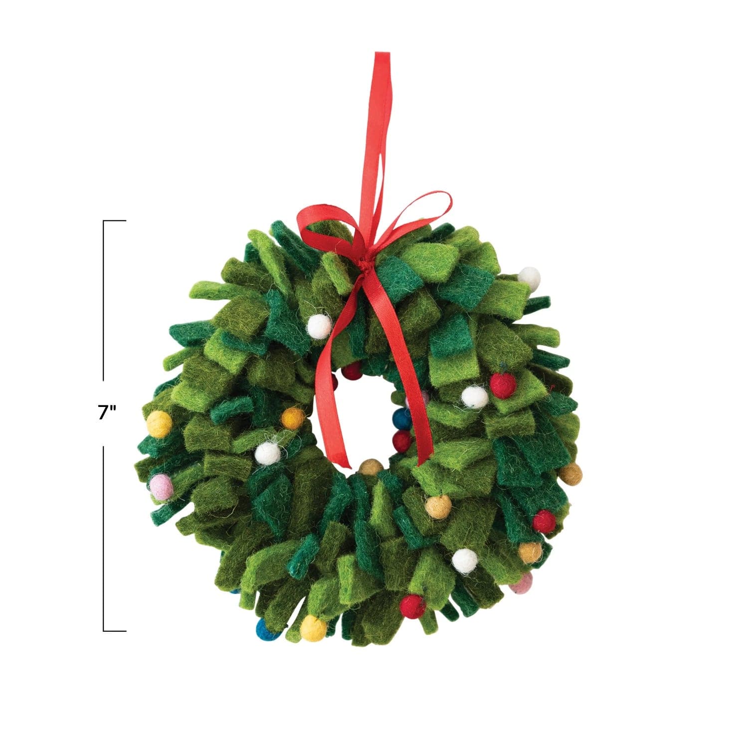 Creative Co-Op Wool Felt Wreath Ornament - Thumbnail 2