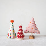 Creative Co-Op Creative Co-op Handmade Beaded Wool Felt Tree with Applique, Embroidery & Wood Base - Little Miss Muffin Children & Home