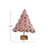 Creative Co-Op Creative Co-op Handmade Beaded Wool Felt Tree with Applique, Embroidery & Wood Base - Little Miss Muffin Children & Home