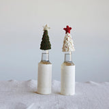 Creative Co-op Handmade Wool Felt Tree with Star Bottle Topper, Available in 2 Colors