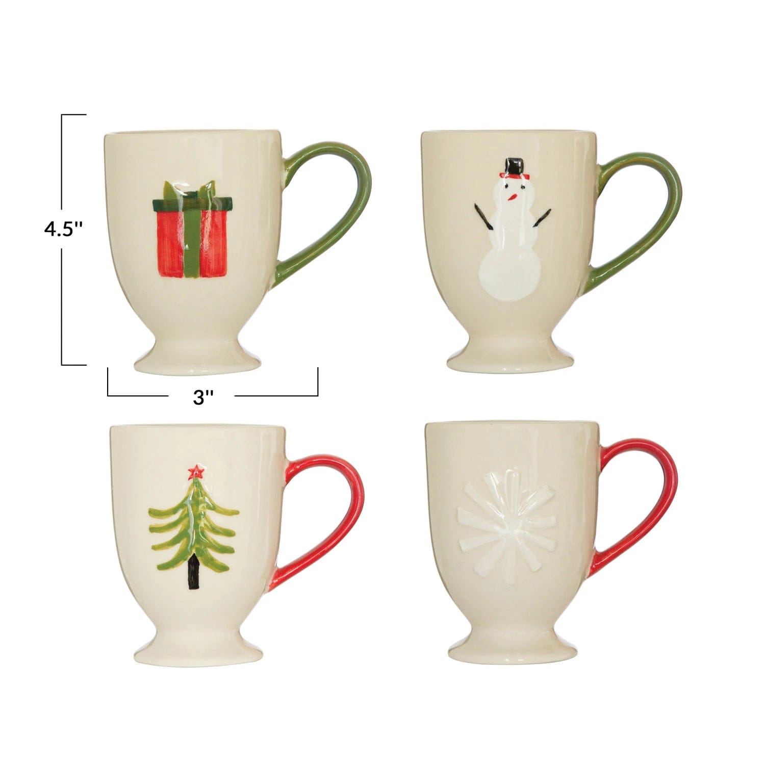 Creative Co-op Creative Co-op 3"Round x 4.5"H Stoneware Mug with Holiday Image, 4 Styles - Little Miss Muffin Children & Home