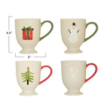 Creative Co-op Creative Co-op 3"Round x 4.5"H Stoneware Mug with Holiday Image, 4 Styles - Little Miss Muffin Children & Home