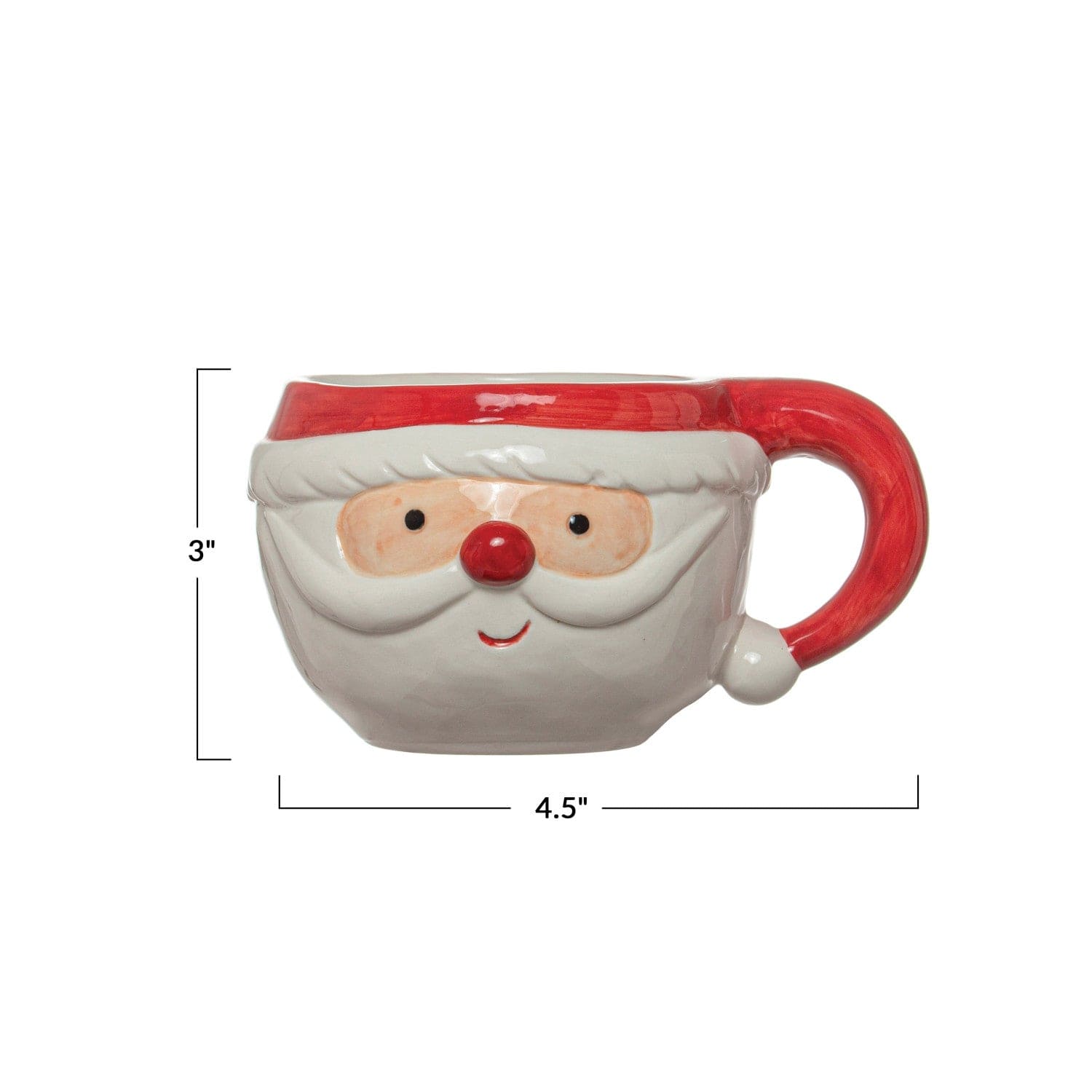 Creative Co-Op Creative Co-op Hand-Painted Stoneware Santa Mug with Hat Handle - Little Miss Muffin Children & Home