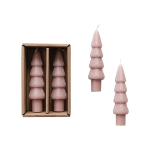 Creative Co-op Creative Co-Op Unscented 4.75" Tree Shaped Taper Candles, Khaki, Boxed Set Of 2 - Little Miss Muffin Children & Home