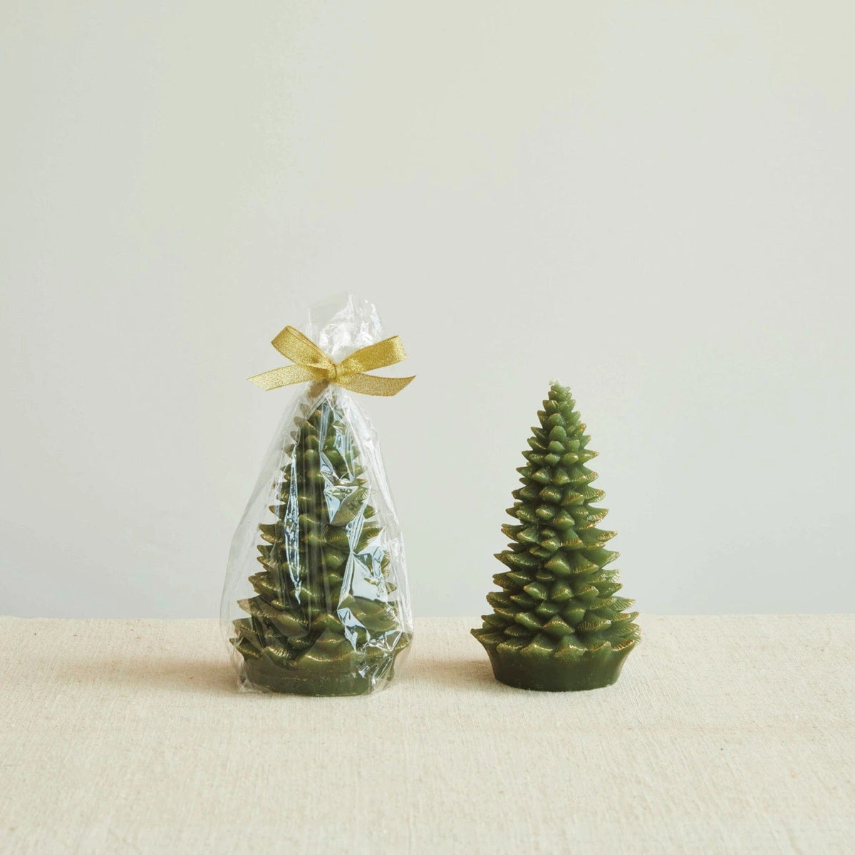 Creative Co-op Creative Co-Op Unscented 4"dx7"h Tree Shaped Candles, Evergreen, Boxed Set Of 2 - Little Miss Muffin Children & Home