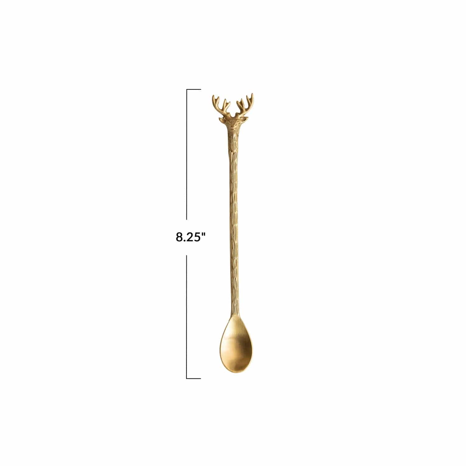 Creative Co-op Creative Co-op Brass Cocktail Spoon with Reindeer Handle - Little Miss Muffin Children & Home