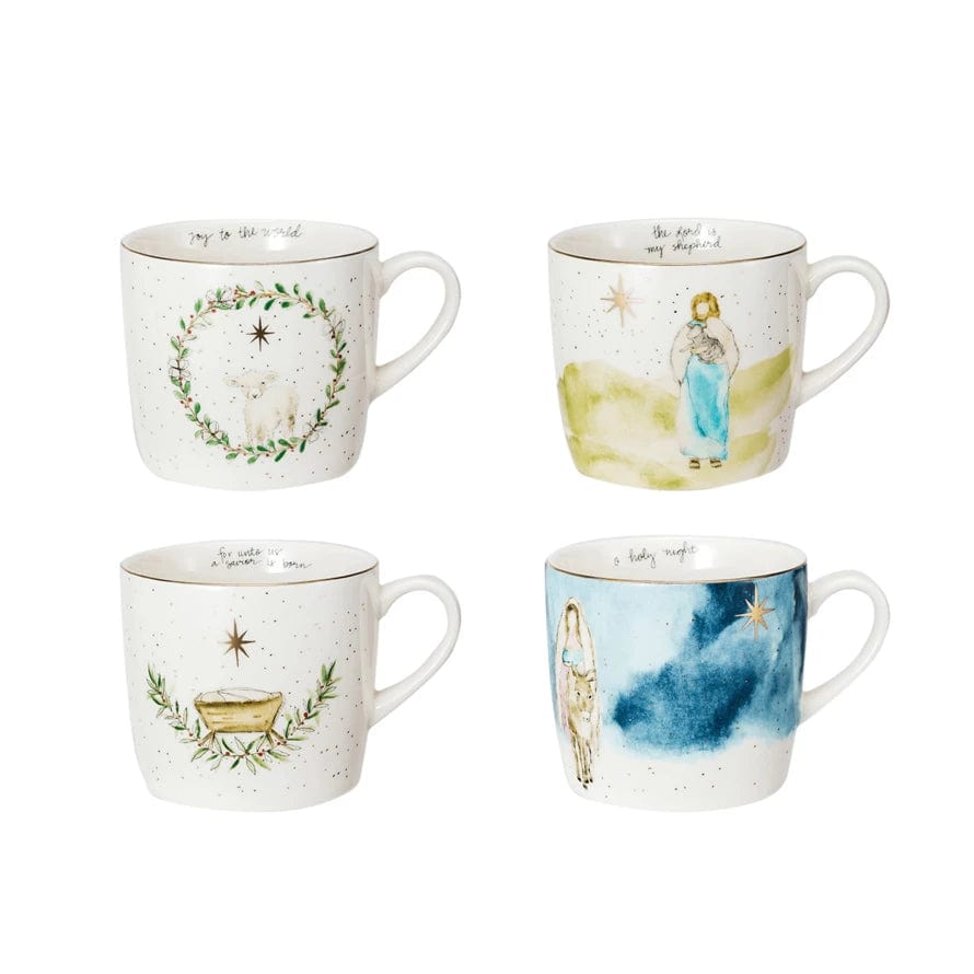 Creative Co-op Creative Co-op 16 oz. Stoneware Mug w/ Gold Electroplating, 4 Styles - Little Miss Muffin Children & Home