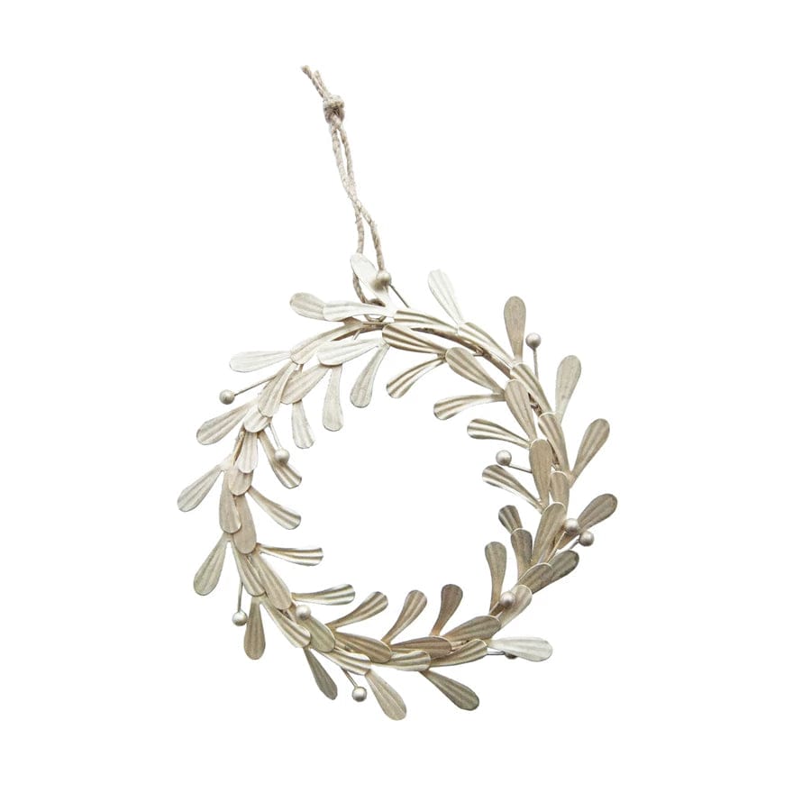 Creative Co-op Creative Co-op Metal Leaves & Berries Wreath, Distressed Pewter Finish - Little Miss Muffin Children & Home