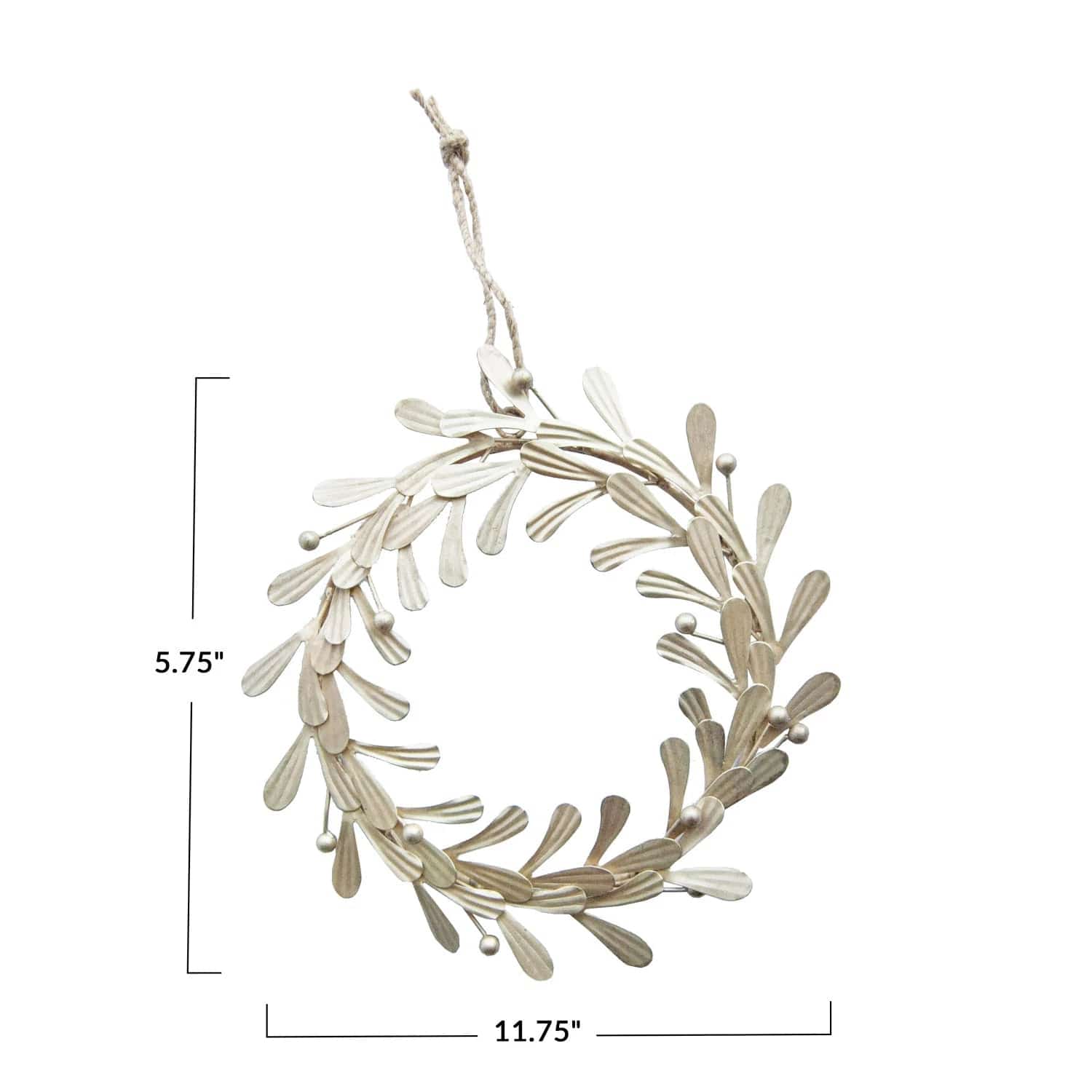 Creative Co-op Creative Co-op Metal Leaves & Berries Wreath, Distressed Pewter Finish - Little Miss Muffin Children & Home