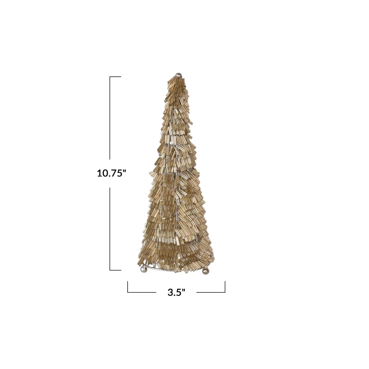 Creative Co-op Creative Co-op Wire & Glass Bead Christmas Tree, Gold & Nickel Finish - Little Miss Muffin Children & Home
