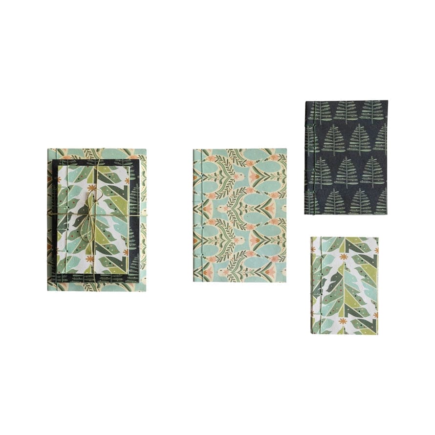 Creative Co-op Creative Co-op Handmade Printed Paper Notebooks, 3 Styles, Set of 3 Bundled w/ String - Little Miss Muffin Children & Home