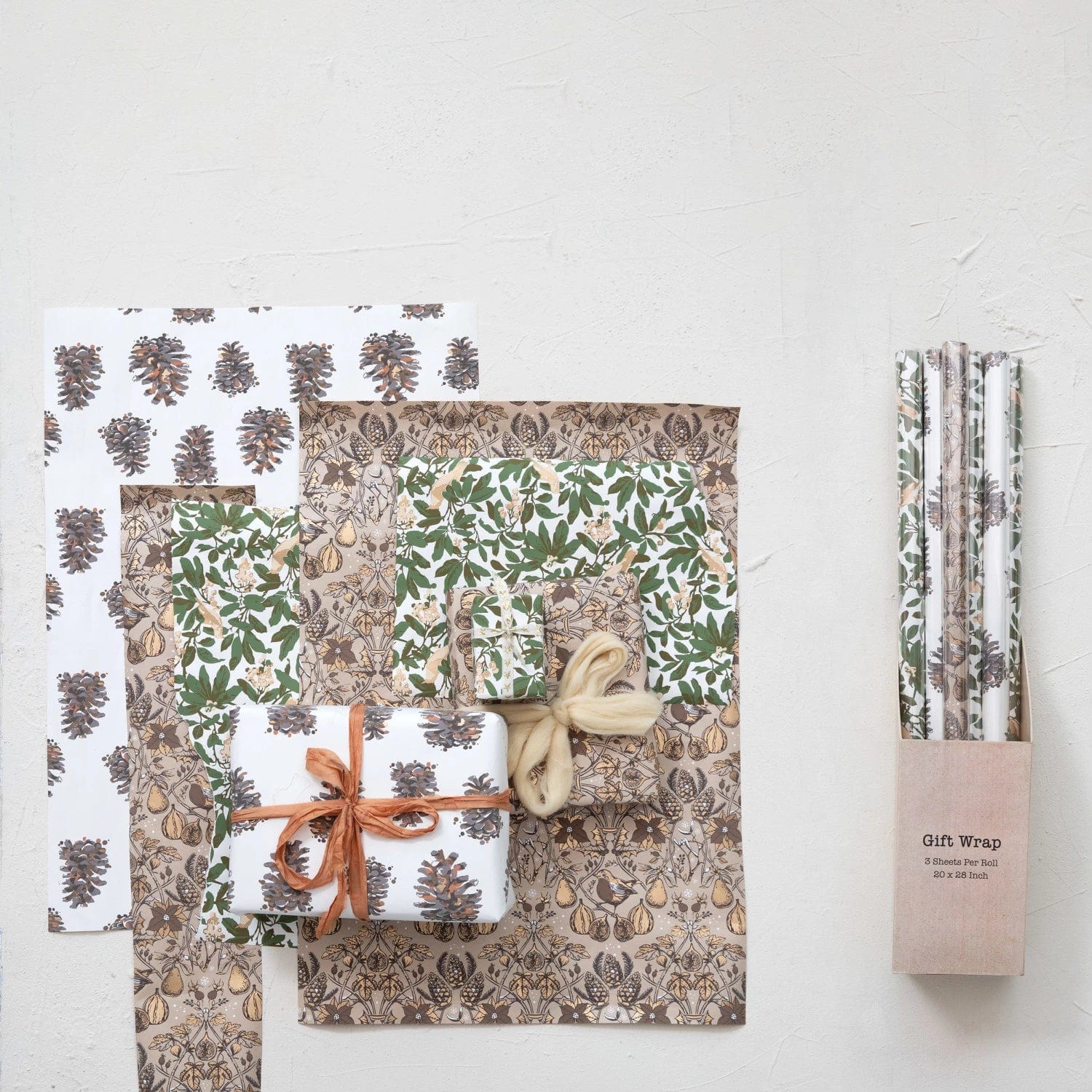 Creative Co-op Creative Co-op Sheets with Patterns Wrapping Paper, 3 Styles - Little Miss Muffin Children & Home