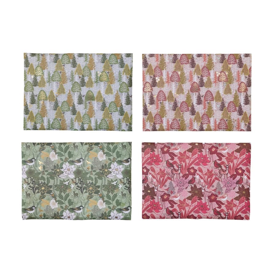 Creative Co-op Creative Co-op Recycled Wrapping Paper Sheets, 4 Styles - Little Miss Muffin Children & Home