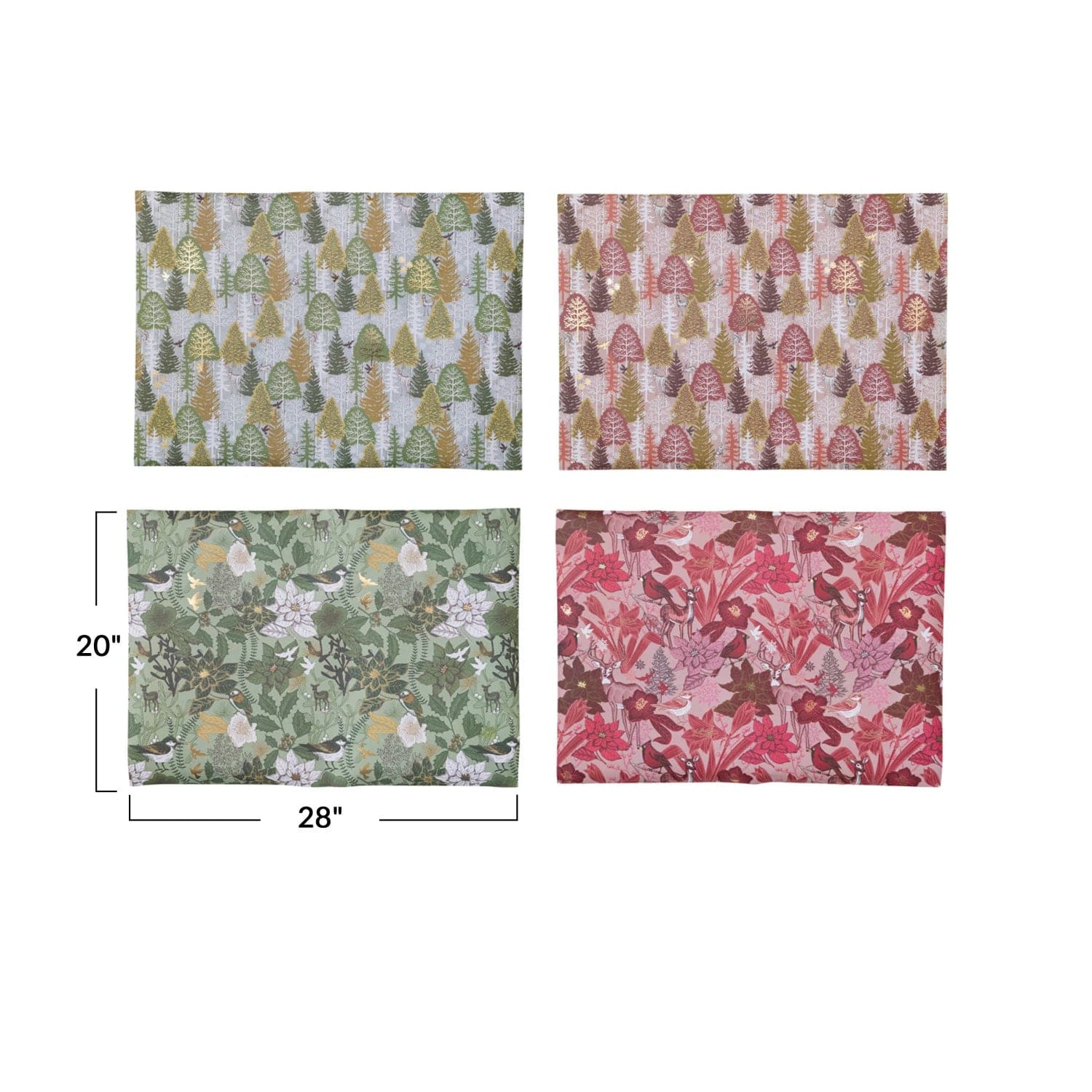 Creative Co-op Creative Co-op Recycled Wrapping Paper Sheets, 4 Styles - Little Miss Muffin Children & Home