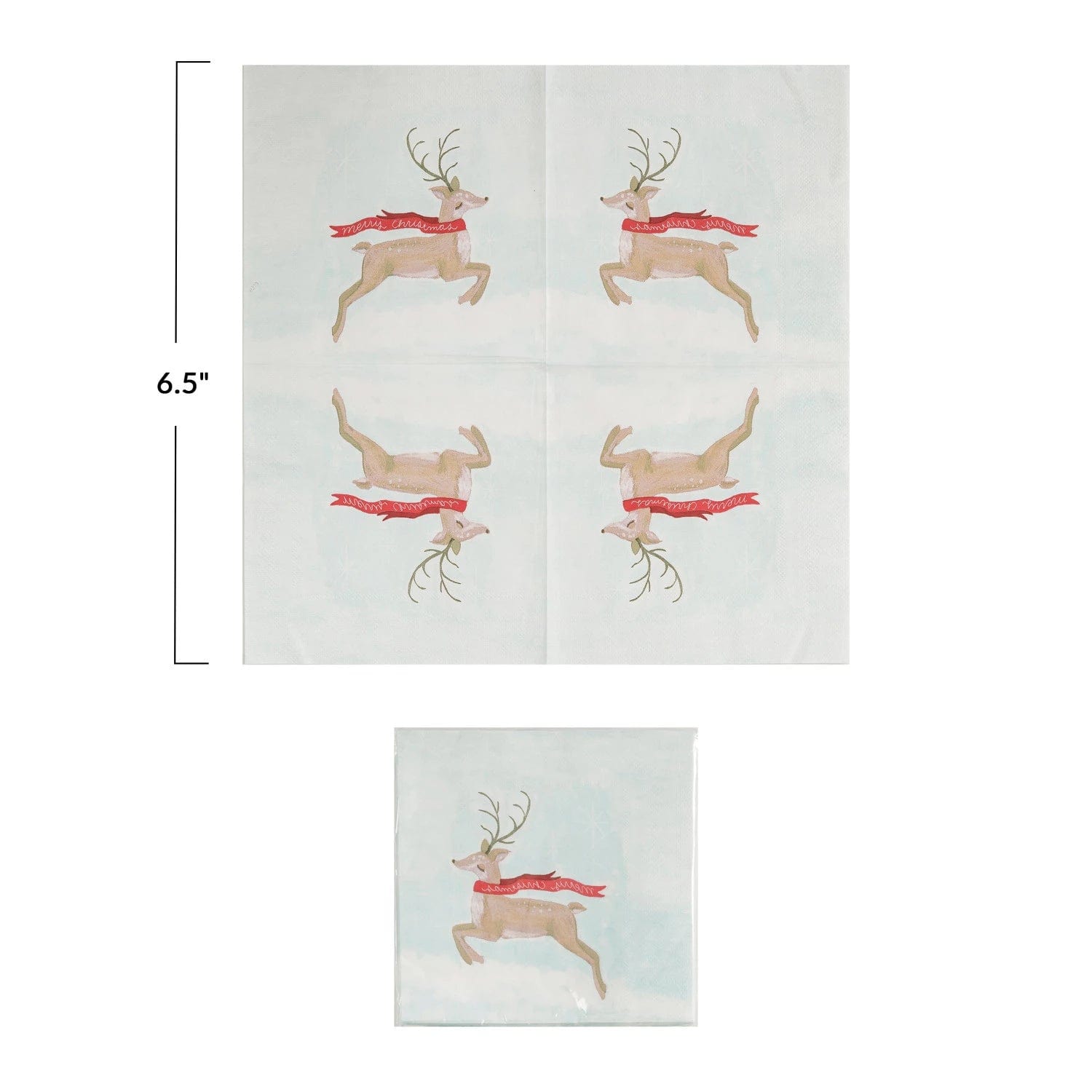Creative Co-op Creative Co-op Paper Napkins with Reindeer in "Merry Christmas" Scarf, 50 Pack - Little Miss Muffin Children & Home