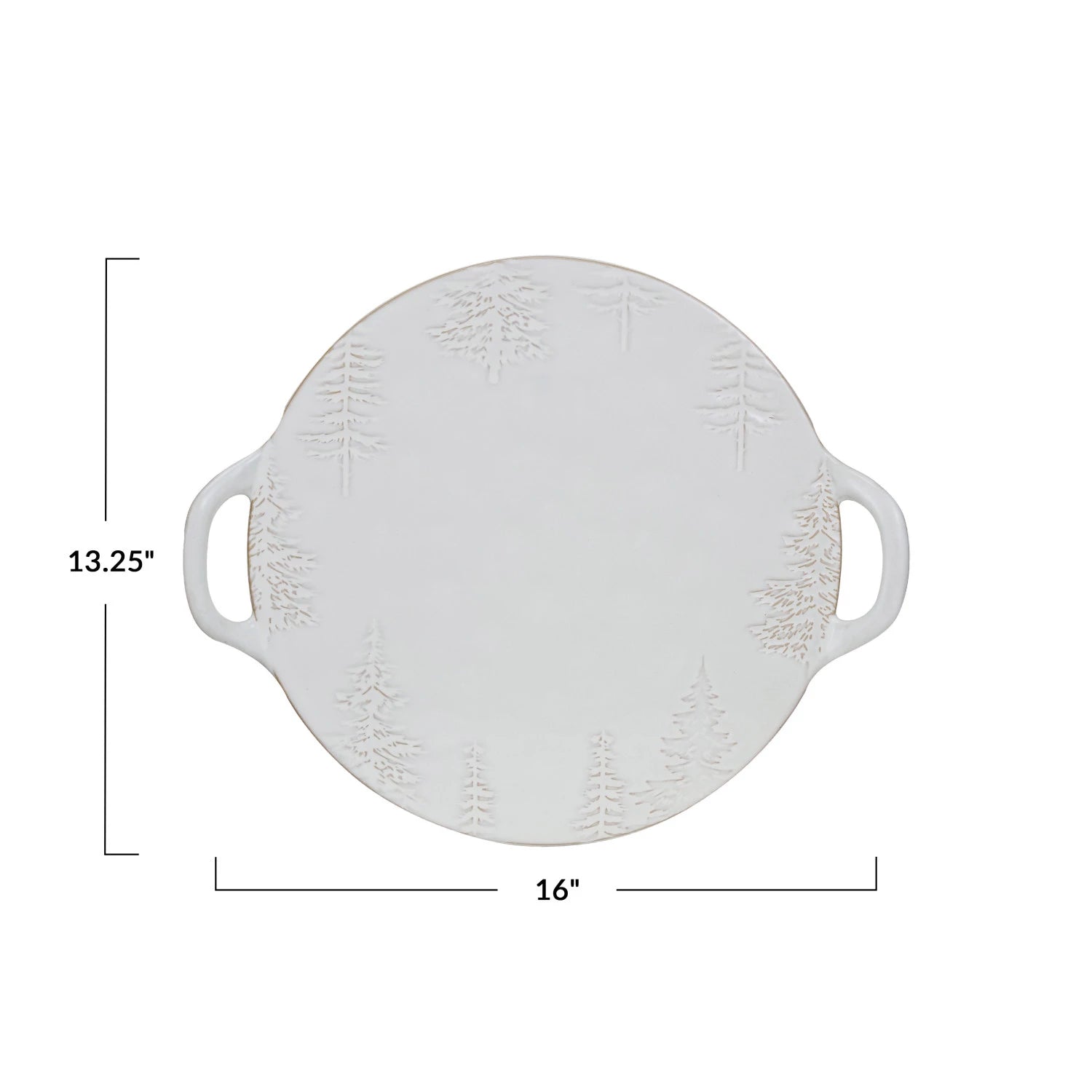Creative Co-op Creative Co-op Stoneware Platter Debossed with Trees (Each Will Vary) - Little Miss Muffin Children & Home