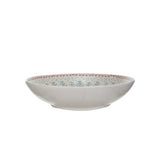 Creative Co-op Hand-Stamped Stoneware Serving Bowl with Wax Relief Pattern