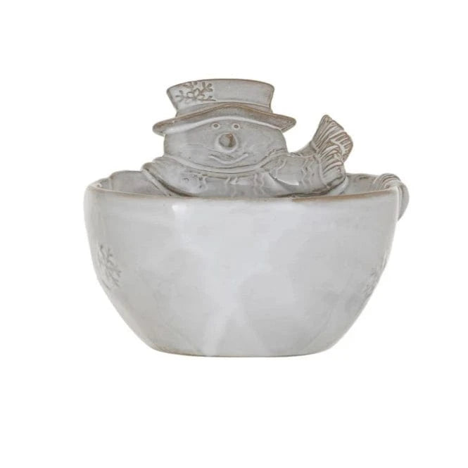 snowman holiday entertaining bowl