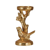 Creative Co-op Resin Candle Holder with Bird & Branch, Gold Finish