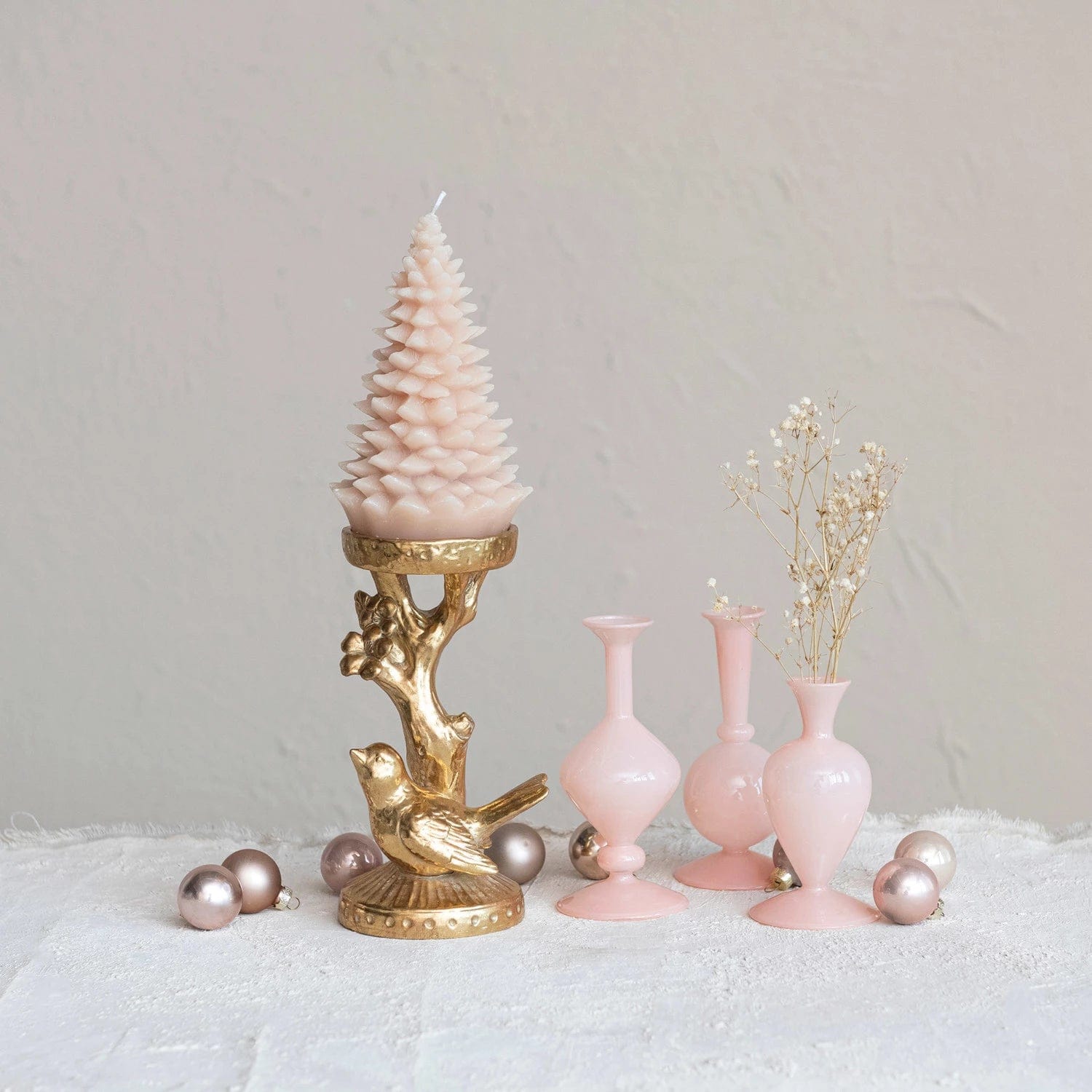 Creative Co-op Creative Co-op Resin Candle Holder with Bird & Branch, Gold Finish - Little Miss Muffin Children & Home