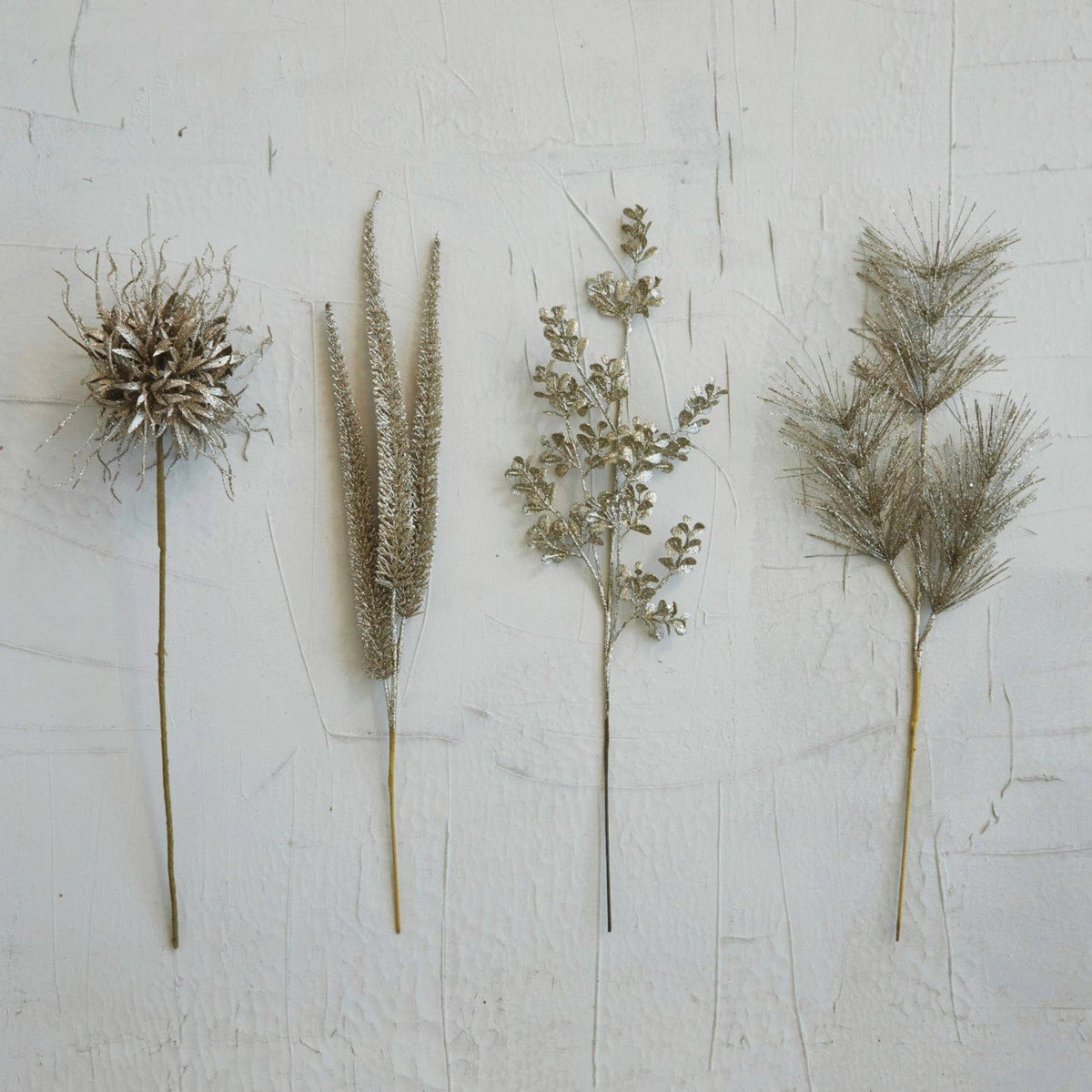 Creative Co-op Creative Co-op Leaf Spray with Glitter, Champagne Color - Little Miss Muffin Children & Home