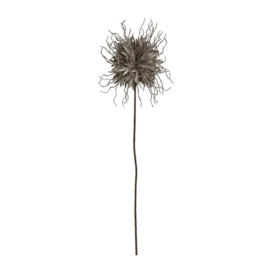 Creative Co-op Creative Co-op Faux Thistle Pick with Glitter, Pewter Color - Little Miss Muffin Children & Home
