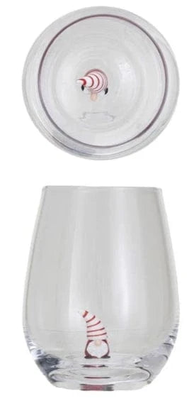 Creative Co-op Stemless Wine Glass 12oz, with Holiday Figure Inside, 8 Styles Available - Little Miss Muffin Children & Home