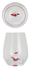 Creative Co-op Stemless Wine Glass 12oz, with Holiday Figure Inside, 8 Styles Available - Little Miss Muffin Children & Home