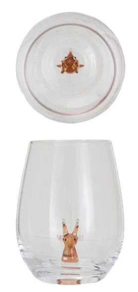 Creative Co-op Stemless Wine Glass 12oz, with Holiday Figure Inside, 8 Styles Available - Little Miss Muffin Children & Home