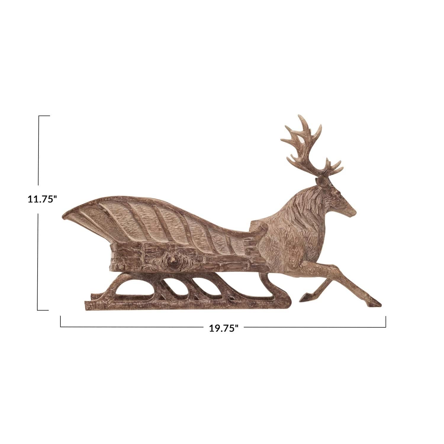 Creative Co-op Creative Co-op Resin Reindeer Sleigh, Wood Finish - Little Miss Muffin Children & Home