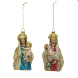 Creative Co-op Creative Co-op Hand-Painted Glass Virgin Mary & Child Ornament, 2 Styles - Little Miss Muffin Children & Home