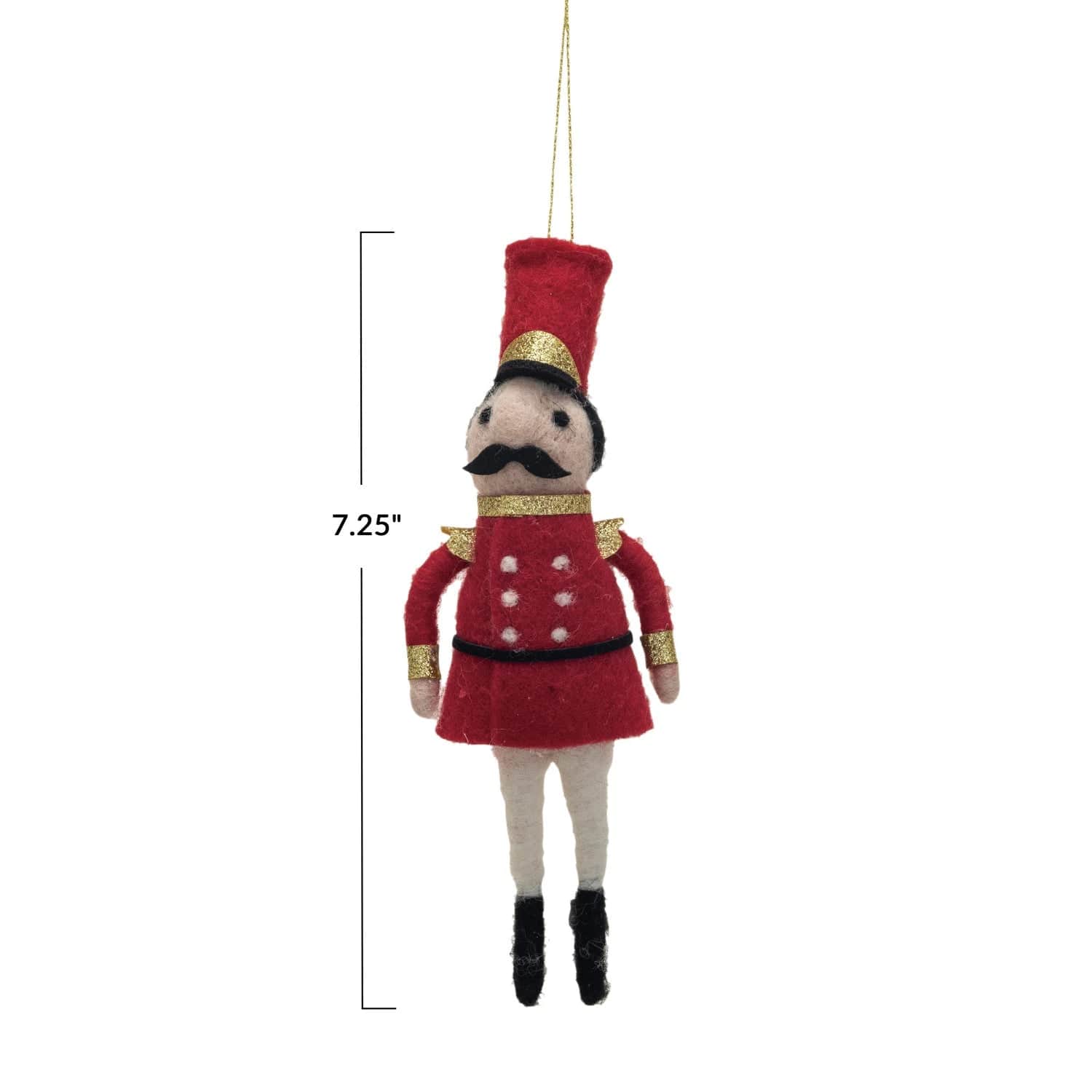 Creative Co-op Creative Co-op 7.25"H Handmade Wool Felt Soldier Ornament with Glitter, Multi Color - Little Miss Muffin Children & Home