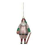 Creative Co-op Creative Co-op 5.75"H Glass Santa in Baseball Outfit Ornament w/ Bat & Glitter, Multi Color - Little Miss Muffin Children & Home