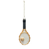 Creative Co-op Creative Co-op Glass with Glitter Tennis Racket Ornament with Tennis Ball - Little Miss Muffin Children & Home