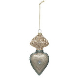 Creative Co-op Creative Co-op 5.5"H Glass Sacred Heart Ornament with Glitter - Little Miss Muffin Children & Home