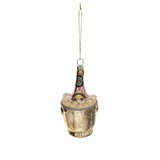 Creative Co-op Creative Co-op 2.25"L x 4.25"H Glass Ice Bucket with Champagne Bottle Ornament - Little Miss Muffin Children & Home