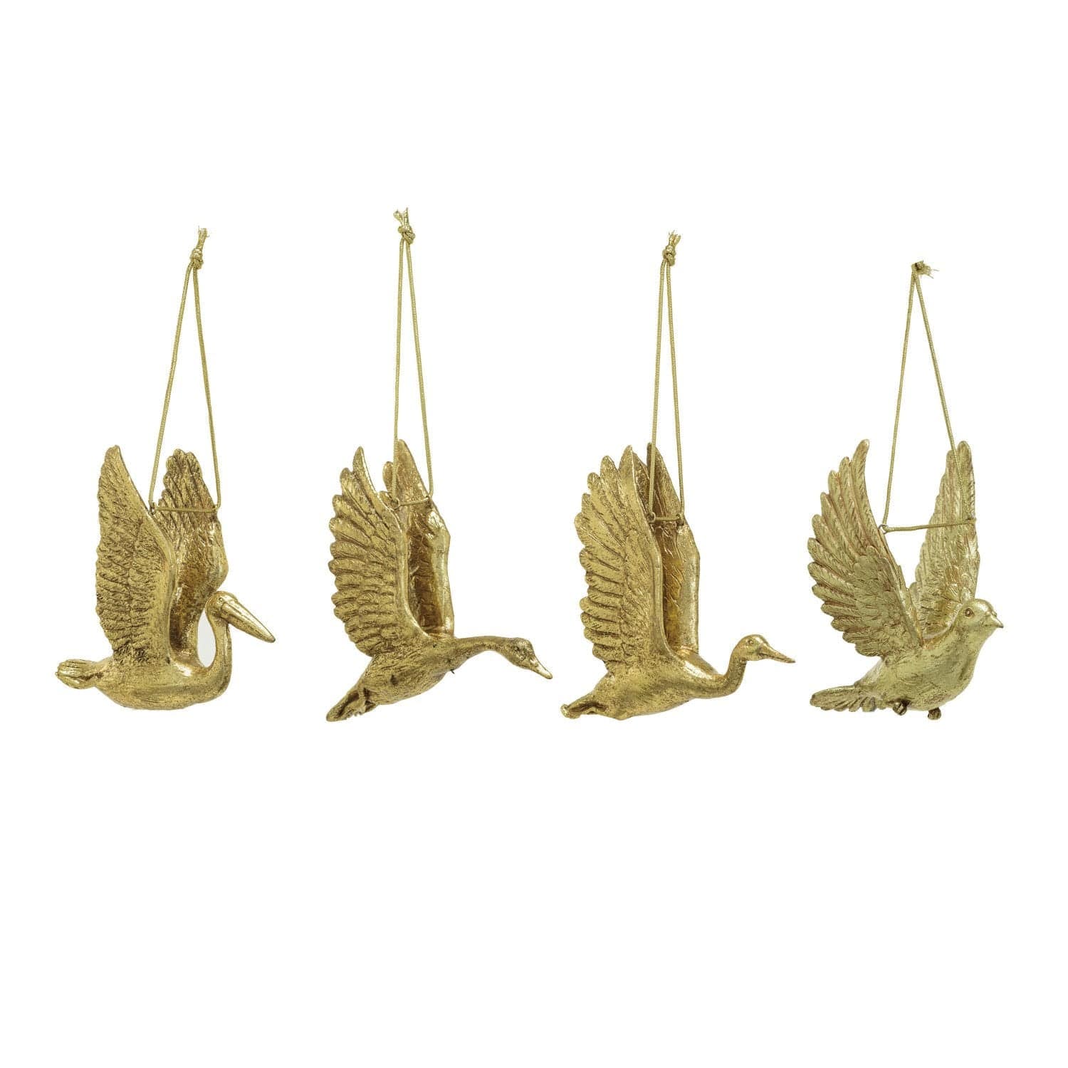 Creative Co-op Creative Co-op Resin Flying Bird Ornament, Gold Finish, 4 Styles - Little Miss Muffin Children & Home