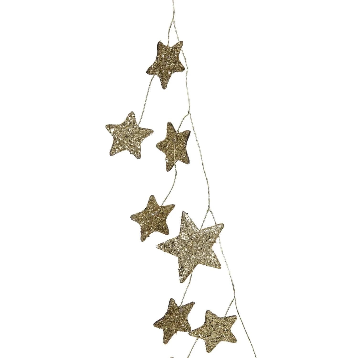 Creative Co-op Gold Glitter Paper Star Garland, 72"L - Little Miss Muffin Children & Home
