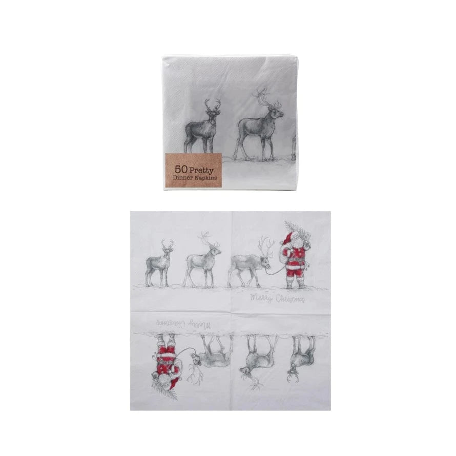 Creative Co-Op Santa & Reindeer Napkins