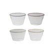Creative Co-op Glass Bowl with Striped Rim, Available in 4 Colors - Little Miss Muffin Children & Home