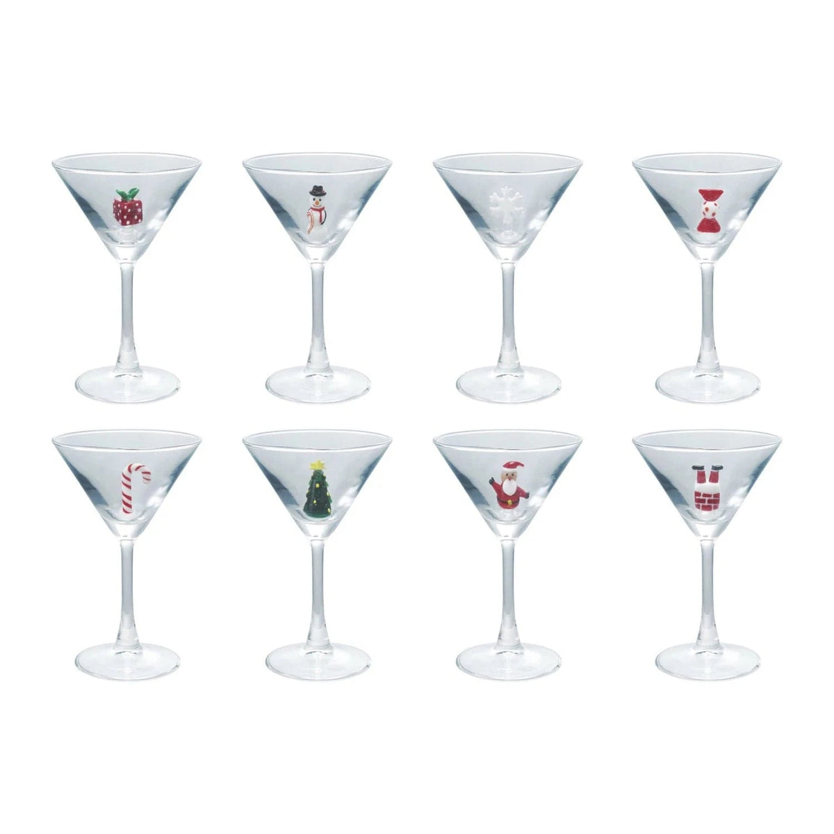 Creative Co-op Martini Glass with Hand-Blown Holiday Figure Inside, 8 Styles Available - Little Miss Muffin Children & Home