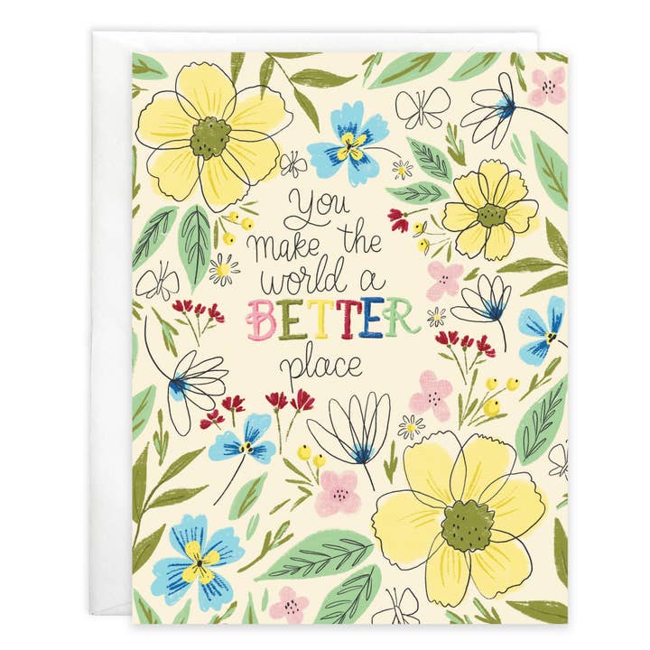 yellow floral greeting card