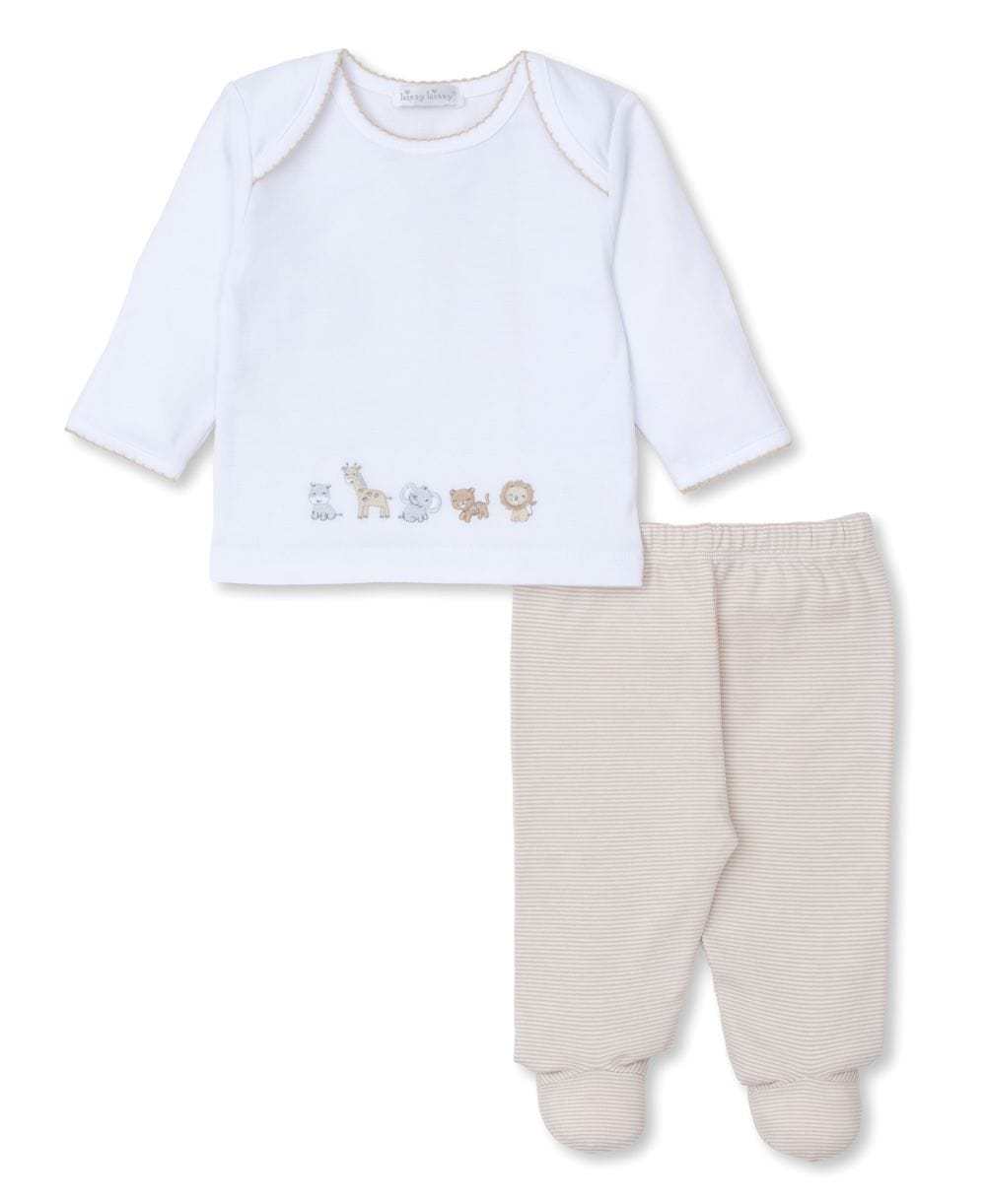 Kissy Kissy Kissy Kissy Footed Pant Set with Hand Emb Safari Squad - Little Miss Muffin Children & Home