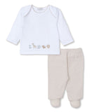 Kissy Kissy Footed Pant Set with Hand Emb Safari Squad