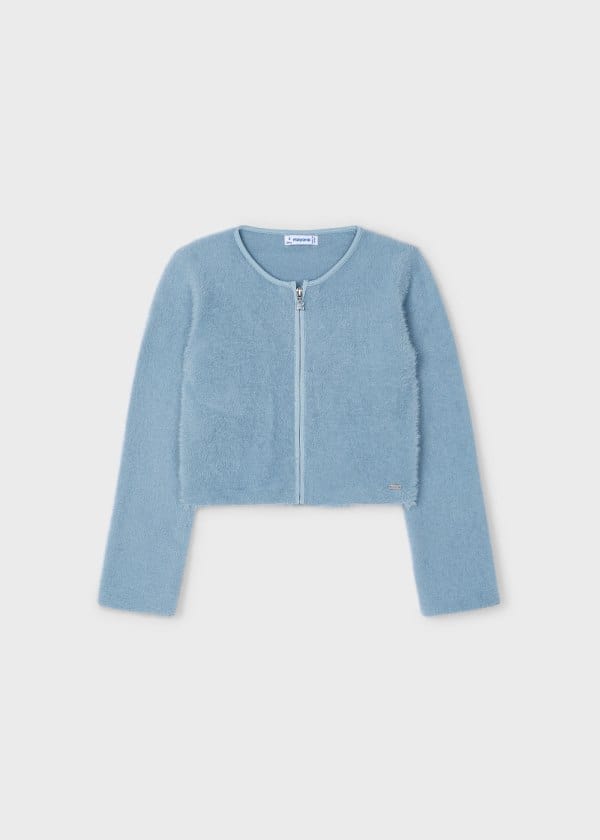 Mayoral Usa Inc Mayoral Zip Up Furry Cardigan in Sky Blue - Little Miss Muffin Children & Home