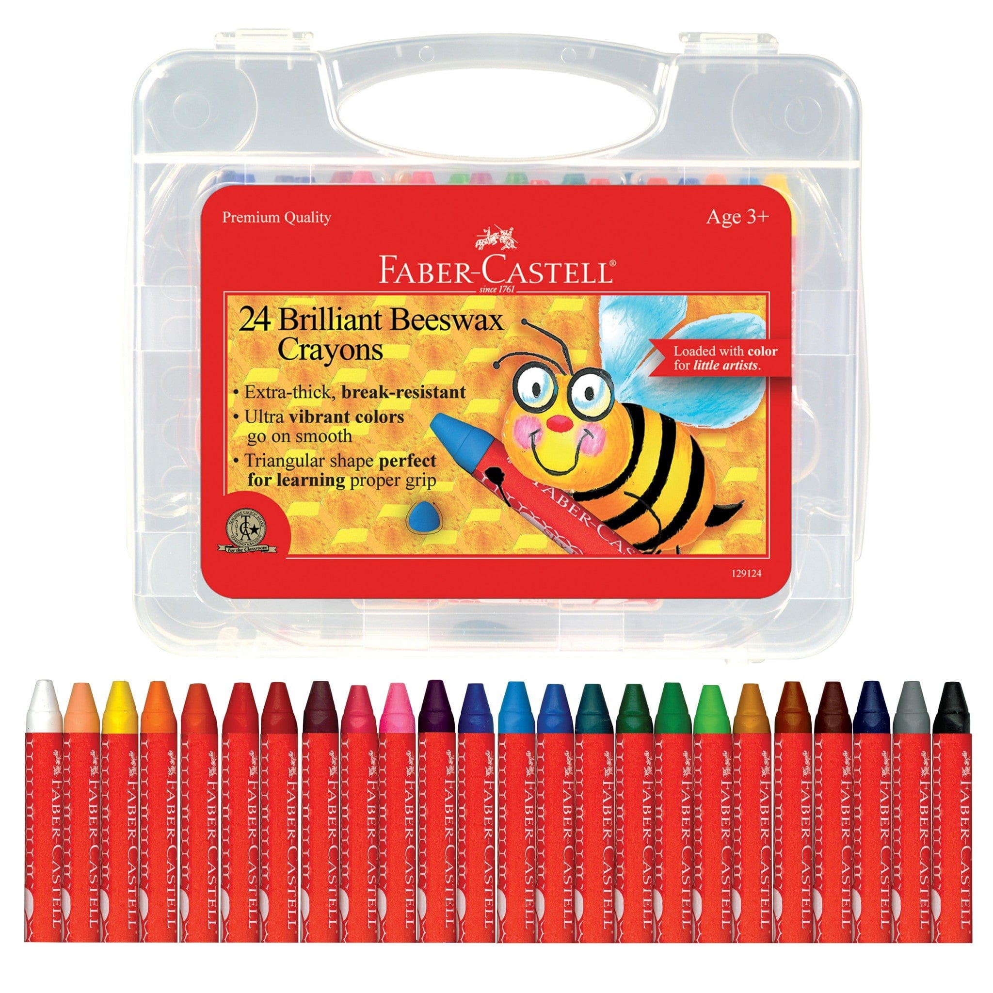 Faber Castell Faber Castell 24ct Brilliant Beeswax Crayons in Storage Case - Little Miss Muffin Children & Home
