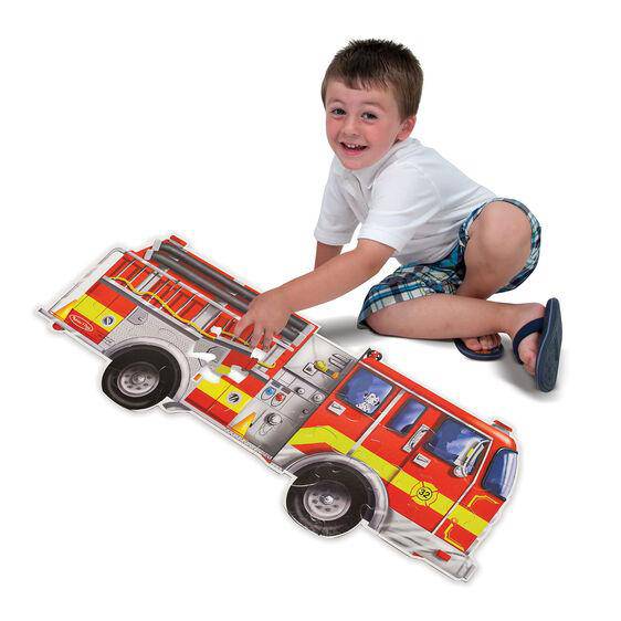Melissa & Doug - Melissa & Doug Giant Fire Truck Floor Puzzle (24 Pieces) - Little Miss Muffin Children & Home