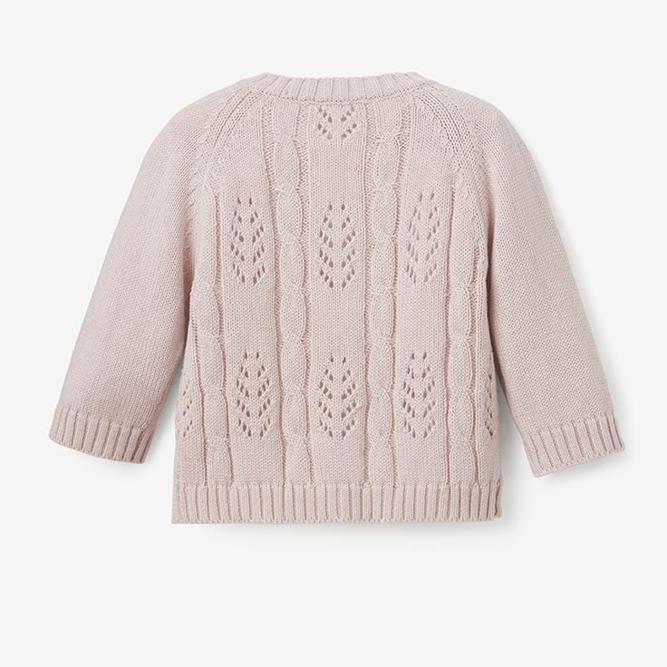 Elegant Baby Elegant Baby Blush Leaf Pointelle Knit Baby Cardigan - Little Miss Muffin Children & Home